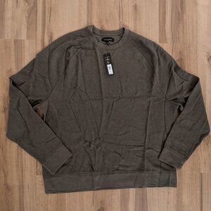 NWT Banana Republic Brushed Waffle Crewneck Sweatshirt XXL Olive Green Soft Pull